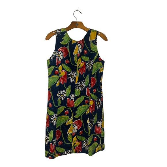 Spiegel Moda Bright Floral Sleeveless Shift Dress With 4 Way Stretch Resort 12 - Picture 5 of 9